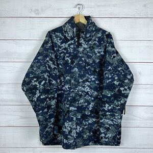 US Navy Gore-Tex Working Parka Military Camo Jacket Large Short